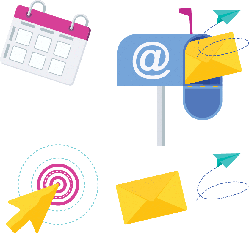 Direct mail icon  Outbound, inbound marketing  Envelope is in mailbox  Message in mail  Strategy, management and marketing  Flat vector illustration 
