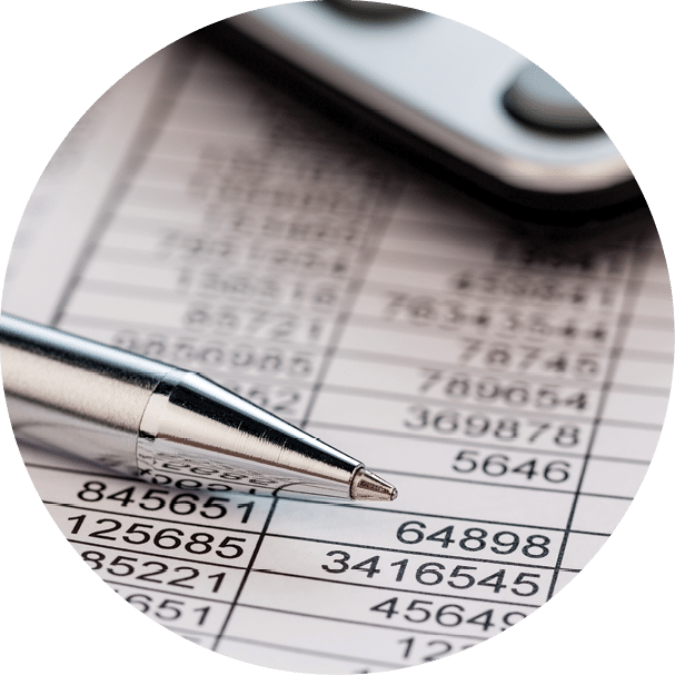 a calculator is located on the numbers a balance us statistics  photo icon for sales, profits and costs 